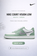 NIKE COURT VISION LOW NEXT NATURE WHITE / GREEN