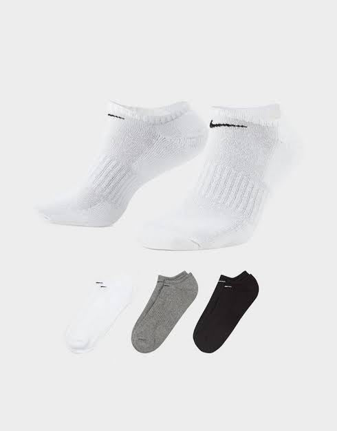 Nike Everyday Plus Cushioned No-Show Socks (3 Pairs) – White Grey Black | SX7678-901