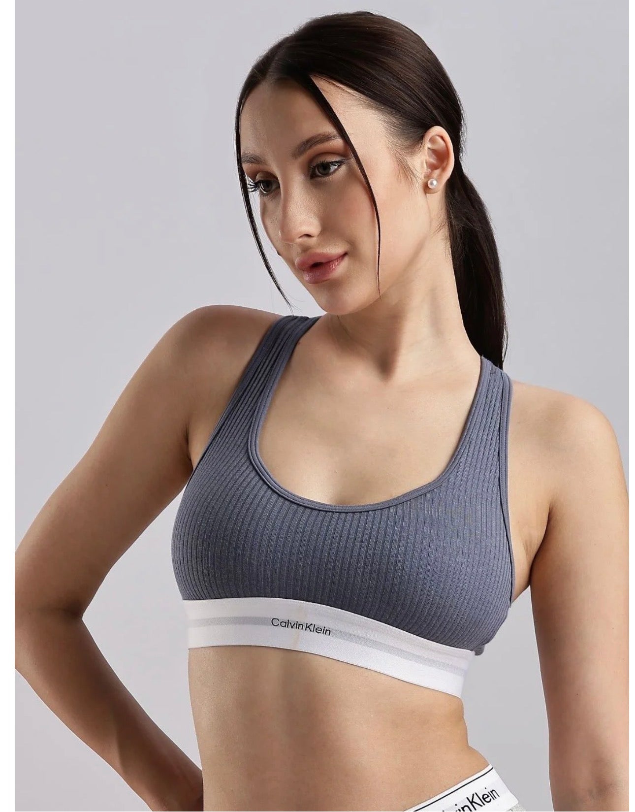 Calvin Style Women’s Seamless Shapewear Set – Modern Cotton Stretch Bra & High-Rise Brief