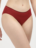 Women’s Seamless Bikini Panty – Soft Stretch Mid-Rise Everyday Comfort Brief (Red)