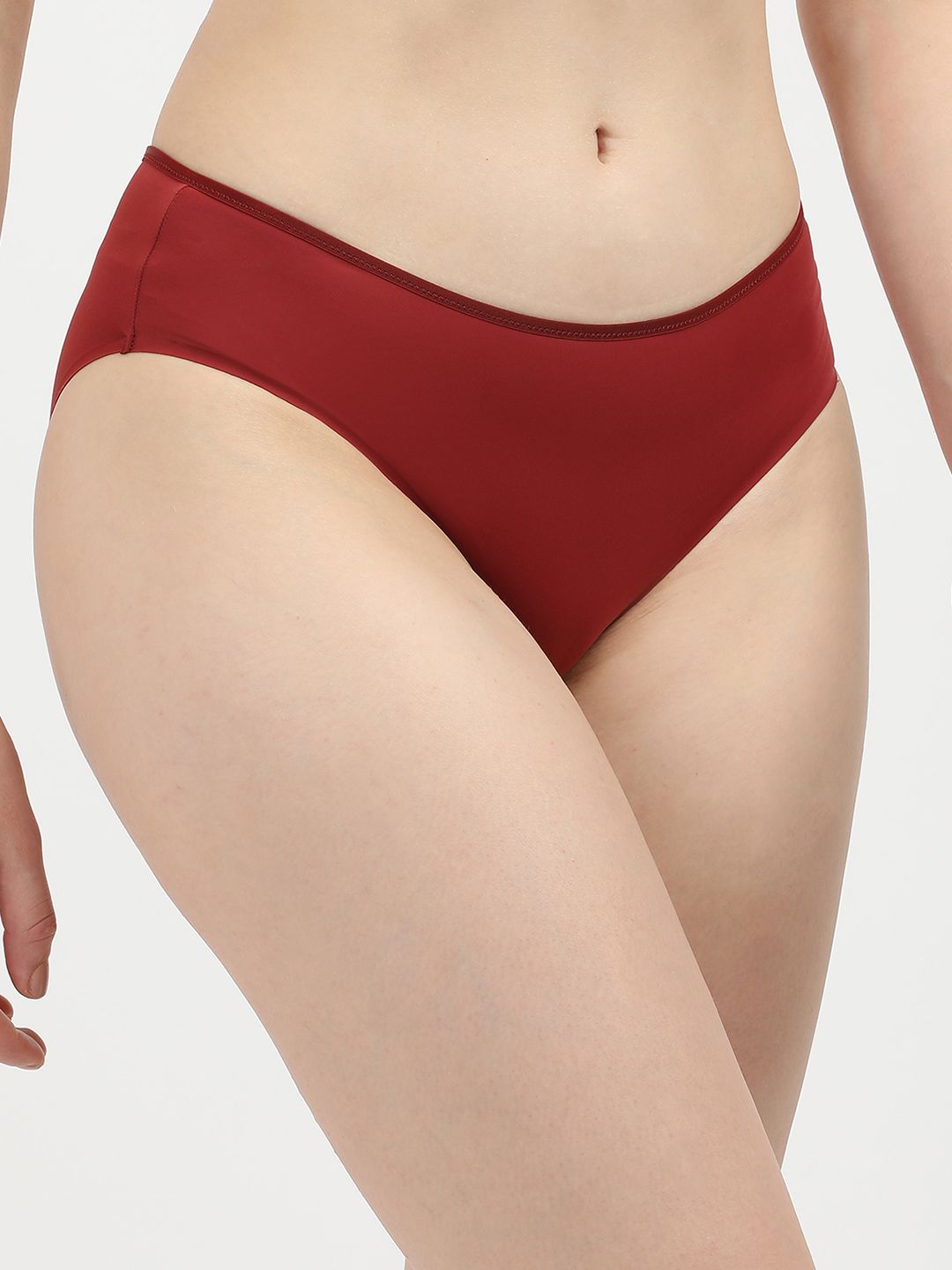 Women’s Seamless Bikini Panty – Soft Stretch Mid-Rise Everyday Comfort Brief (Red)
