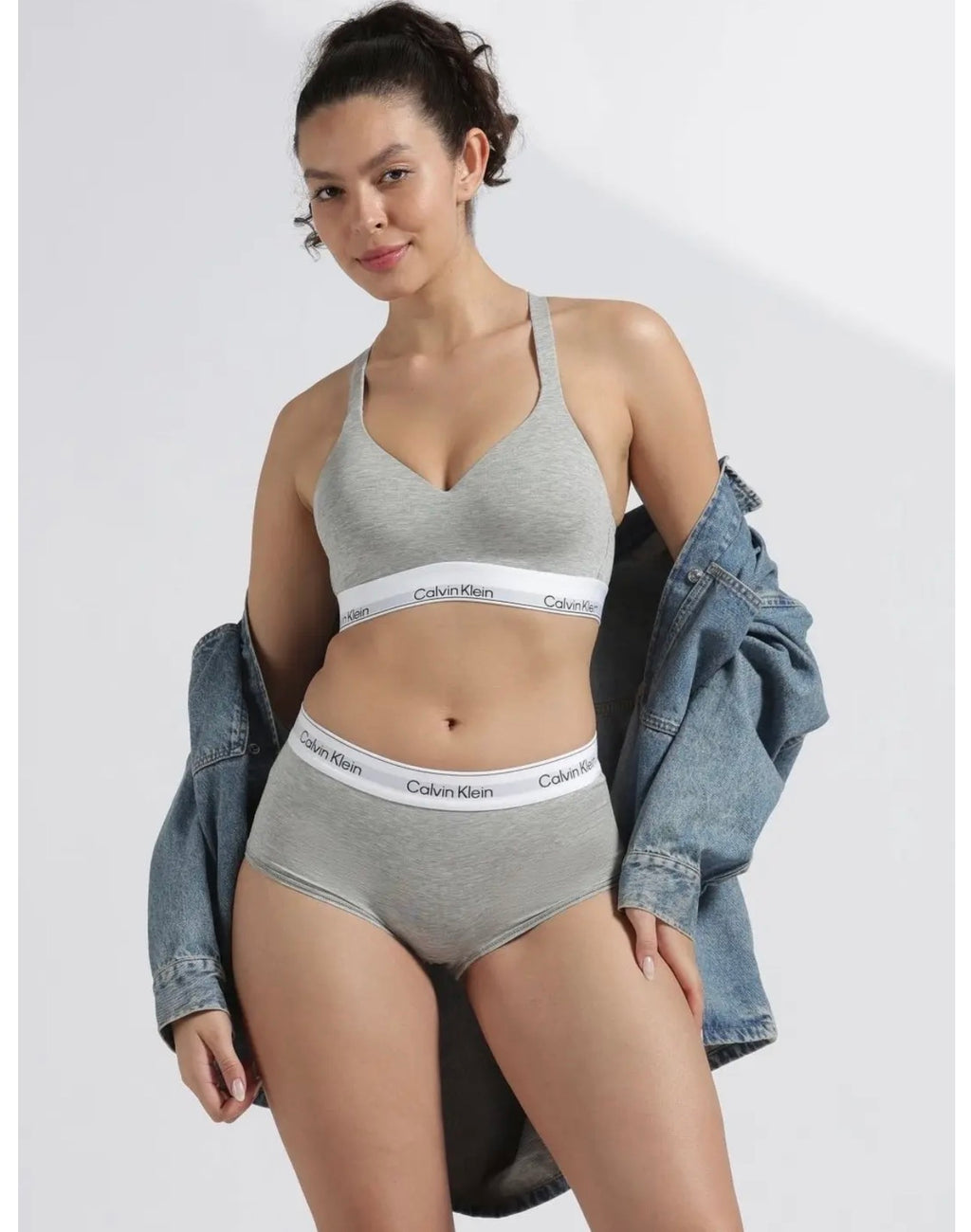 Calvin Klein Women’s Modern Cotton Lightly Lined Bralette – Grey | NIKE BY SHAPEWEAR