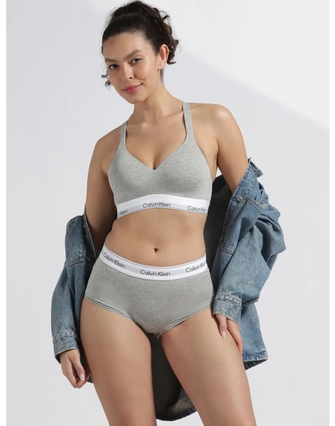 Calvin Klein Women’s Modern Cotton Lightly Lined Bralette – Grey | NIKE BY SHAPEWEAR