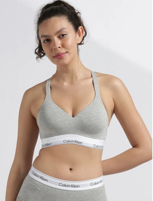 Calvin Klein Women’s Modern Cotton Lightly Lined Bralette – Grey | NIKE BY SHAPEWEAR