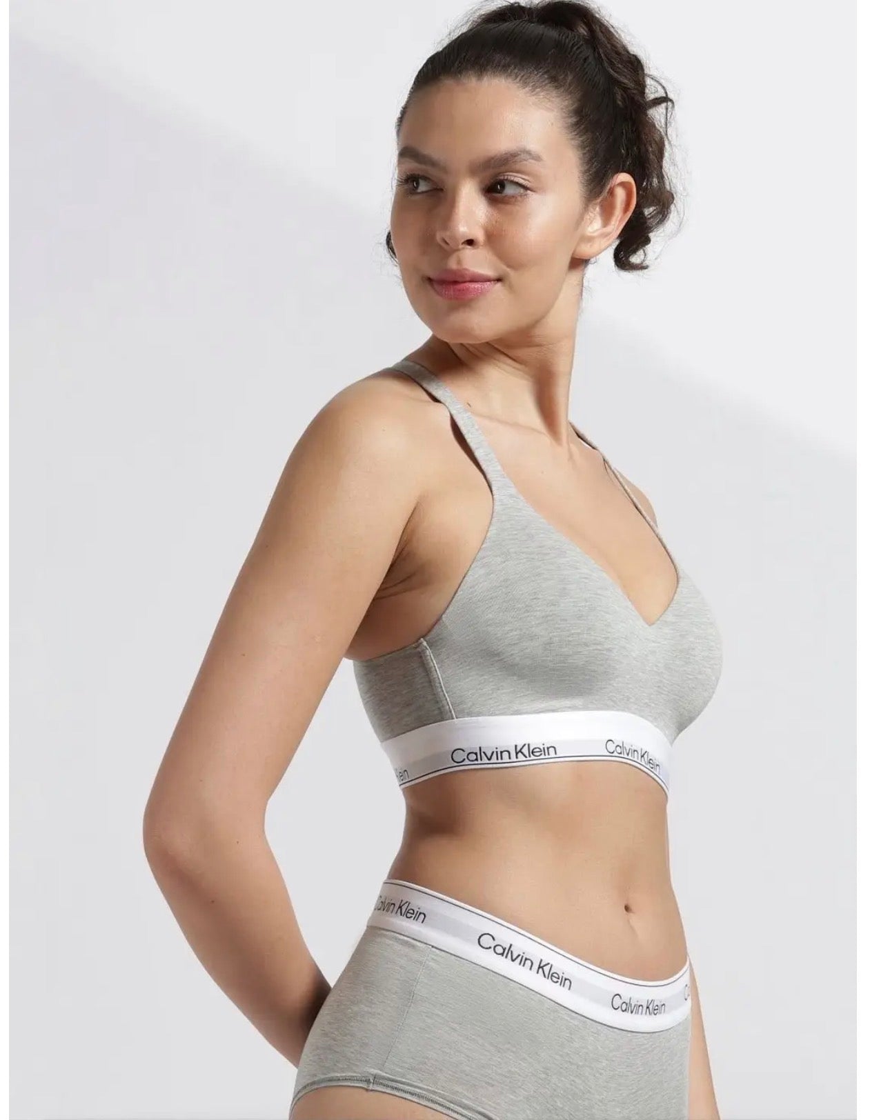 Calvin Klein Women’s Modern Cotton Lightly Lined Bralette – Grey | NIKE BY SHAPEWEAR
