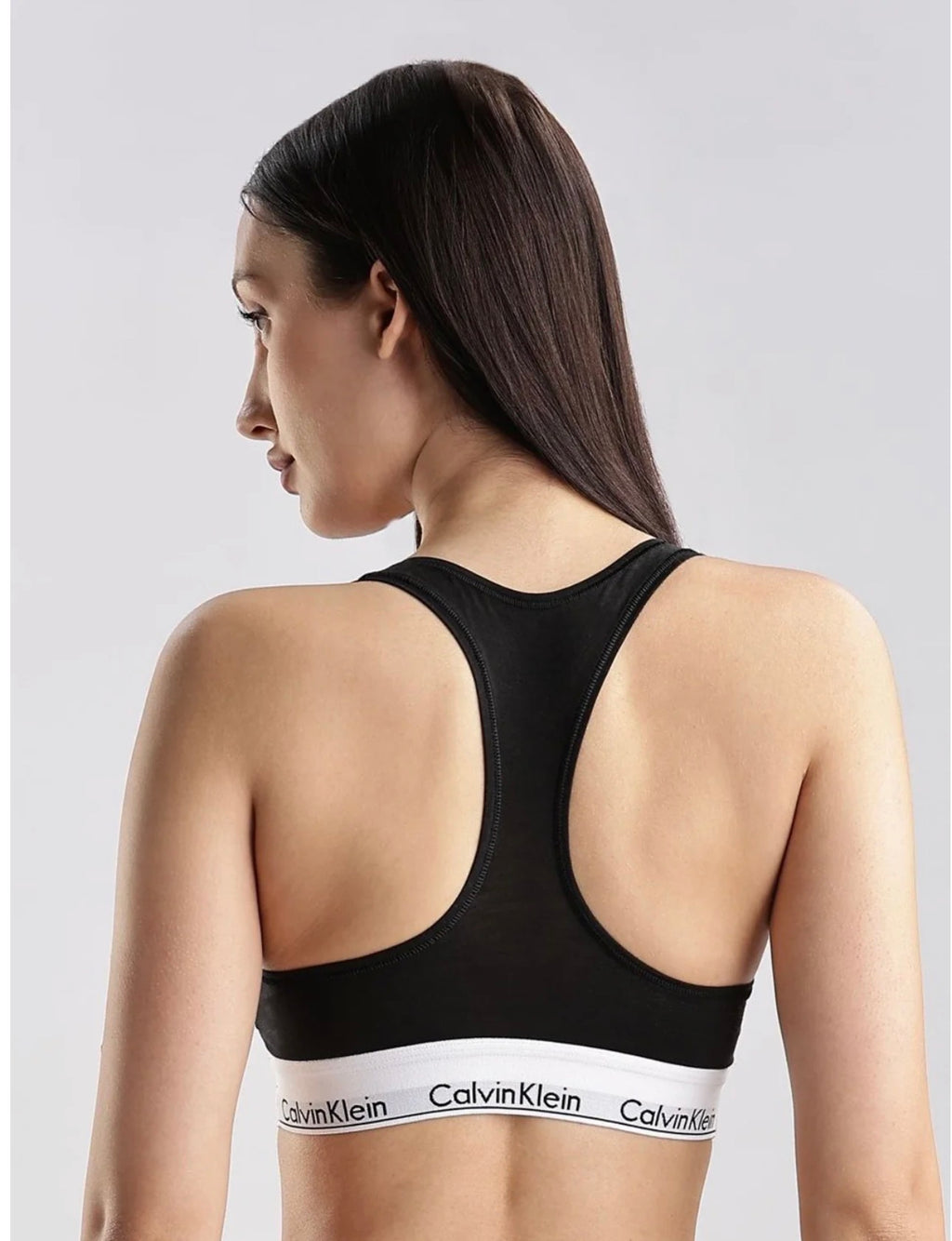 Calvin Klein CK One All-Over Logo Sports Bra – Black