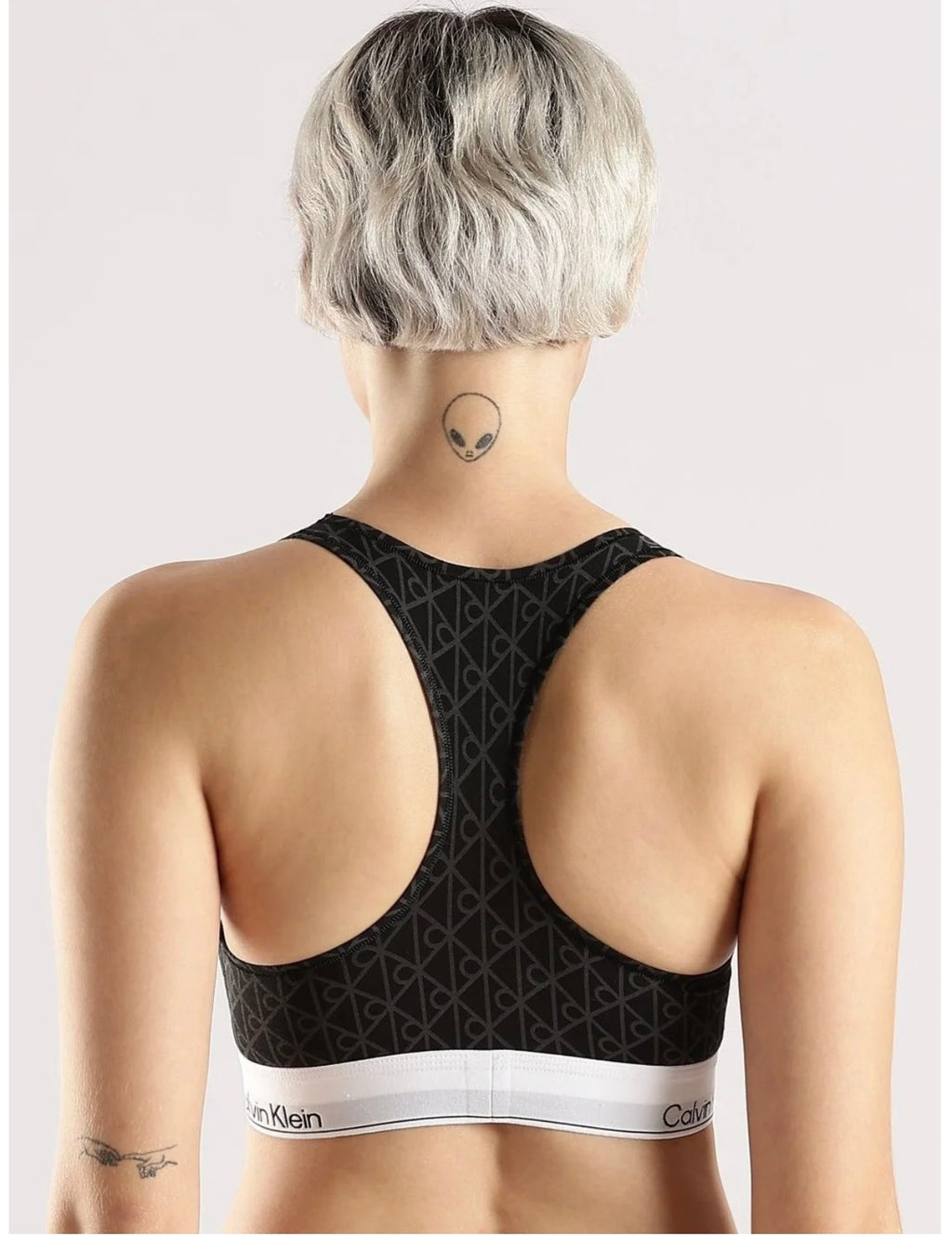 Calvin Klein CK One All-Over Logo Sports Bra – Black