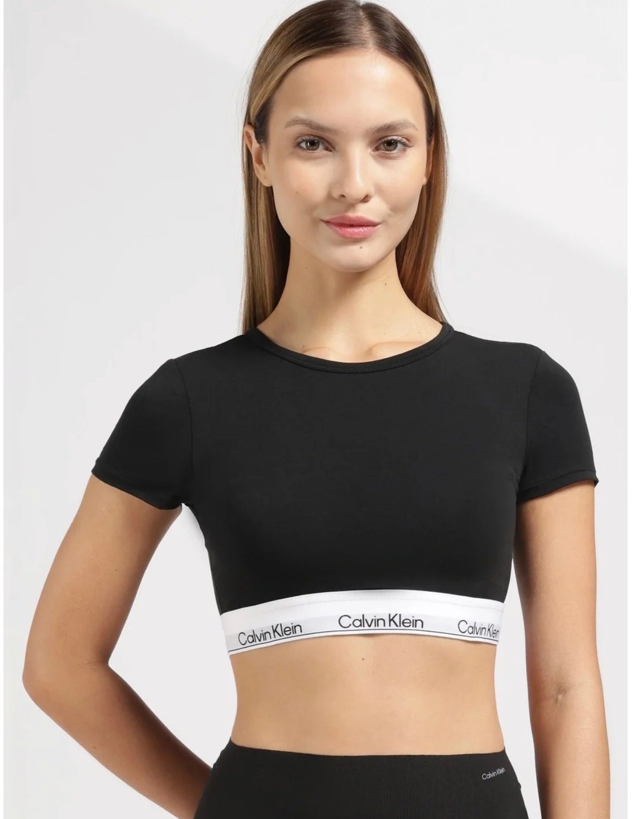 Calvin Klein Modern Cotton Short Sleeve Crop Top