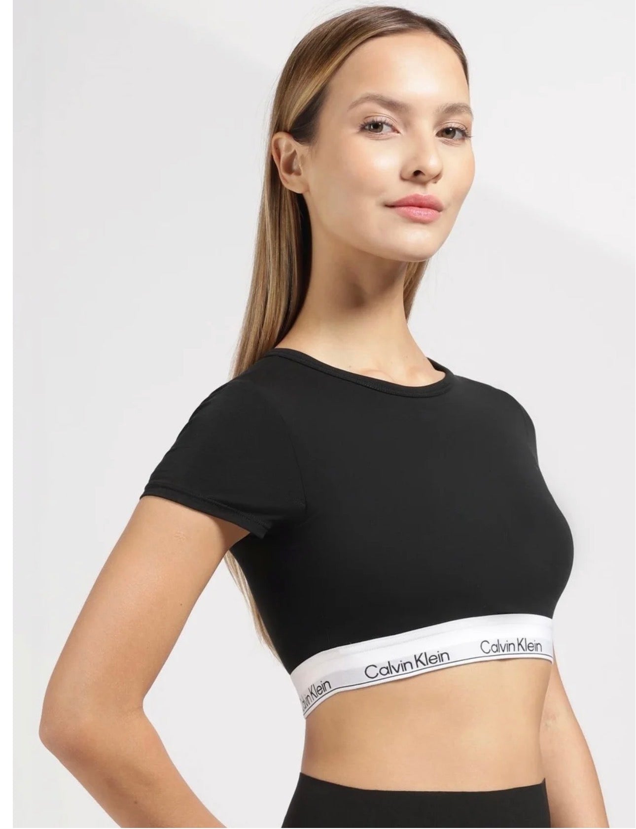 Calvin Klein Modern Cotton Short Sleeve Crop Top