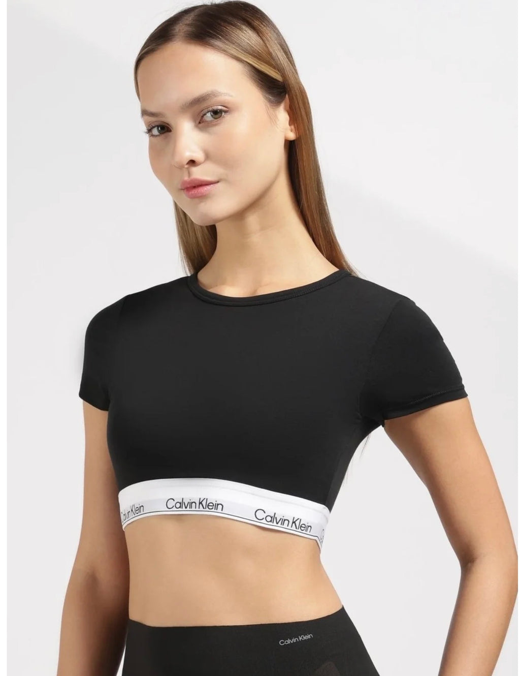 Calvin Klein Modern Cotton Short Sleeve Crop Top