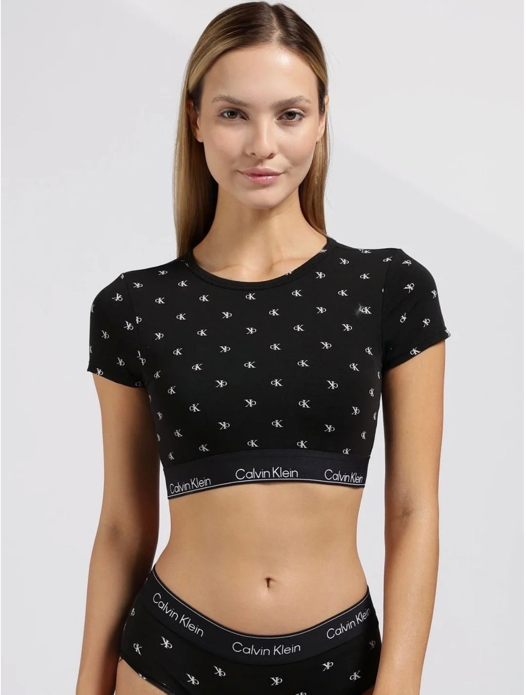 Calvin Klein CK One All-Over Logo Crop Top