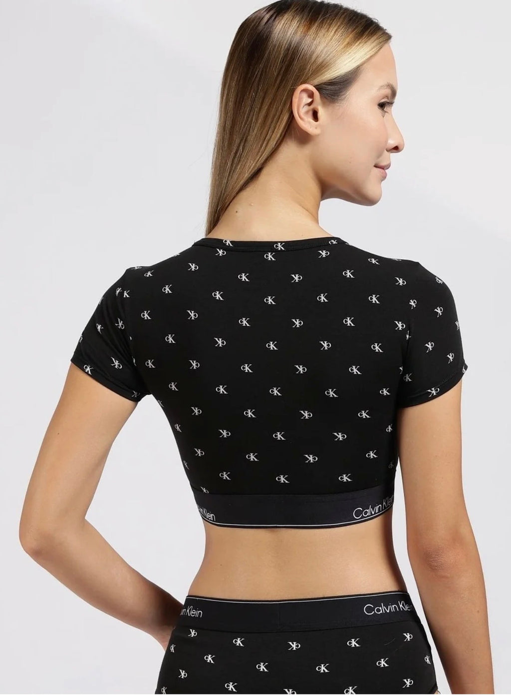 Calvin Klein CK One All-Over Logo Crop Top