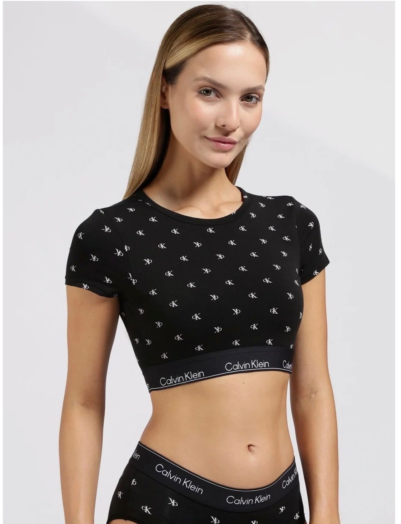 Calvin Klein CK One All-Over Logo Crop Top