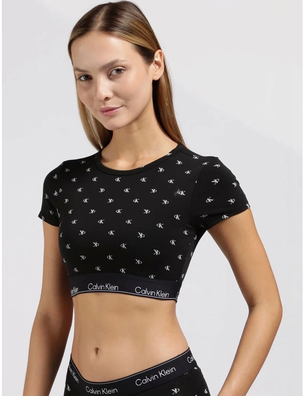 Calvin Klein CK One All-Over Logo Crop Top