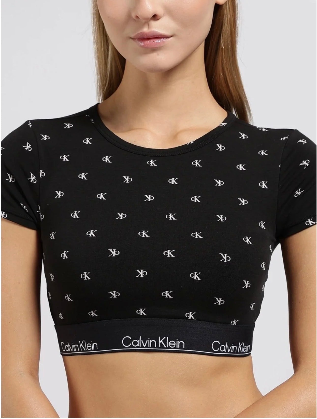 Calvin Klein CK One All-Over Logo Crop Top