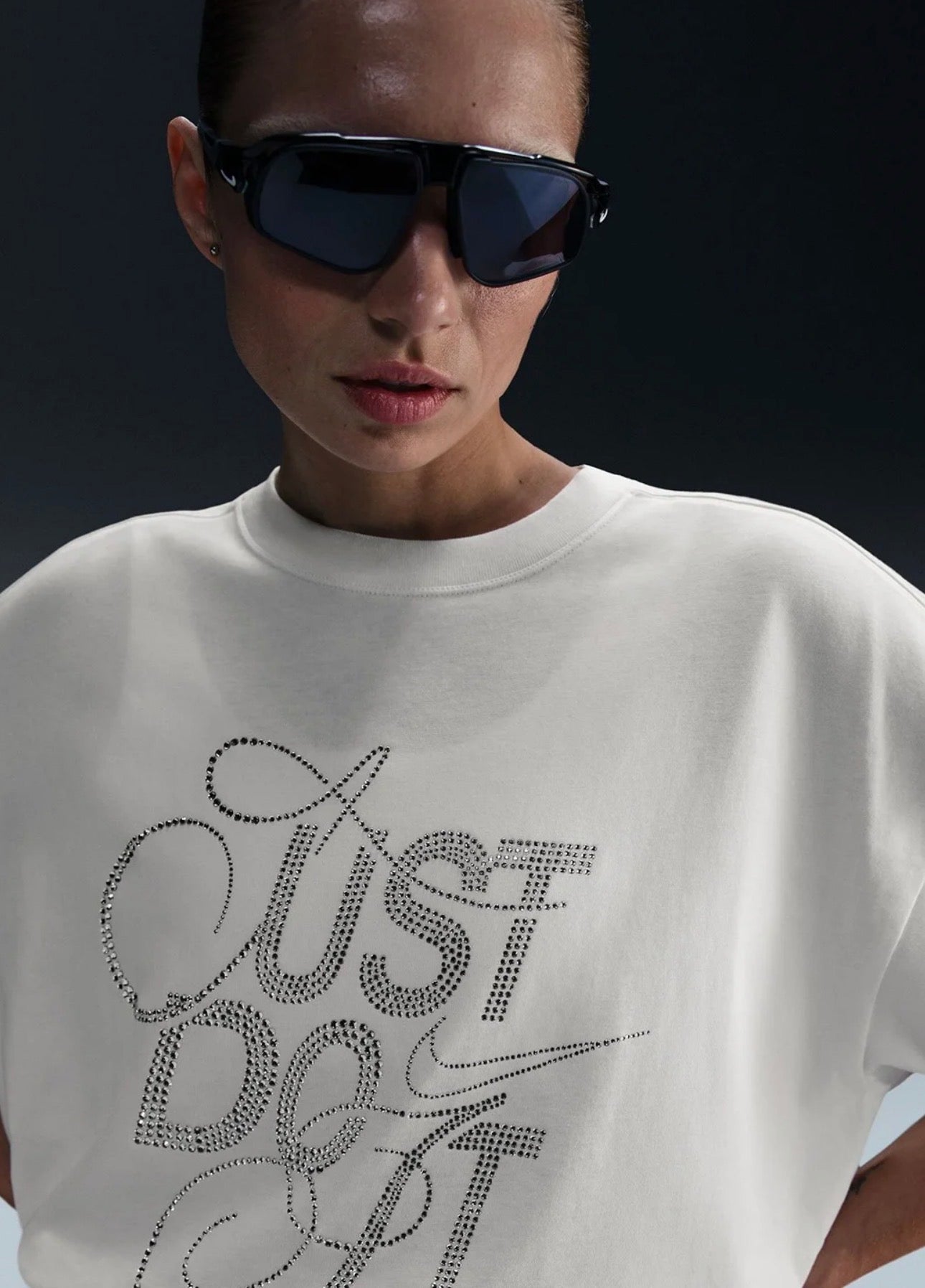 Nike Just Do It Graphic T Shirt  Rhinestone