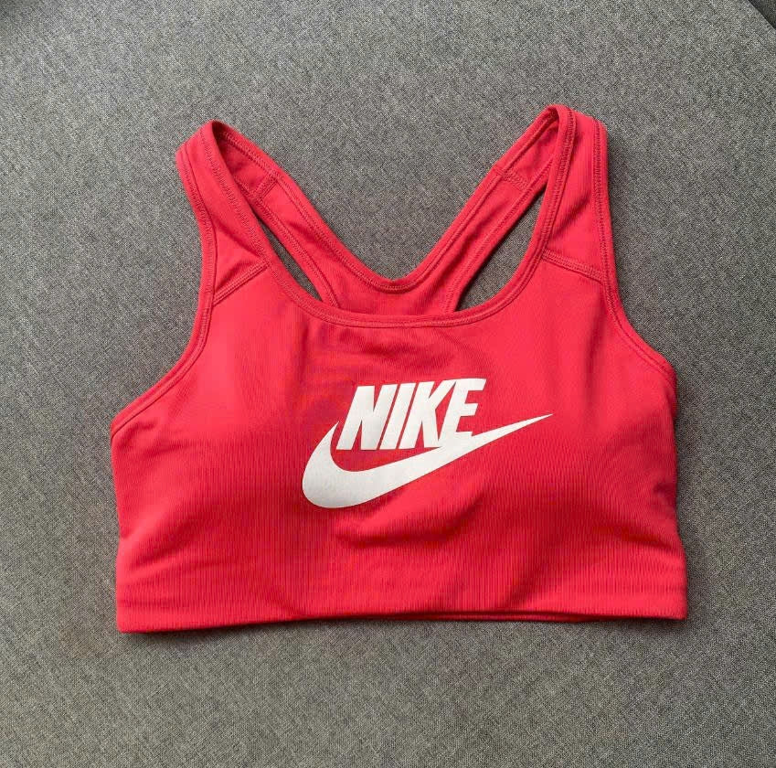 Nike Swoosh Sports  White Logo Bra